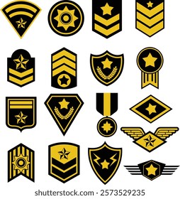 Us army rank Vector bundle, Clipart, Silhouette, Vector, icons, illustration, design.