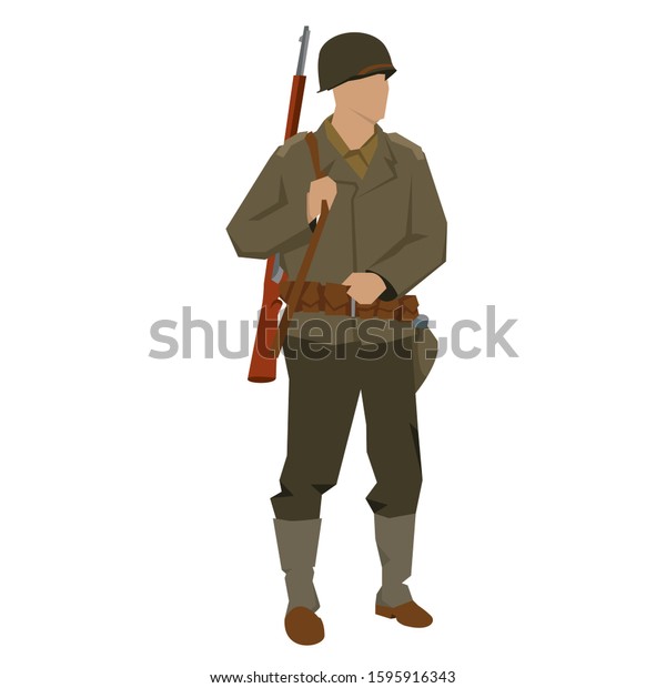 Us Army Soldier World War Ii Stock Vector (Royalty Free) 1595916343 ...