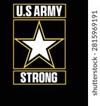 US Army Strong typography t-shirt design vector illustration 