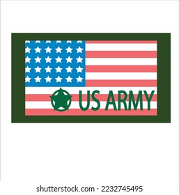 US Army symbol on USA flag