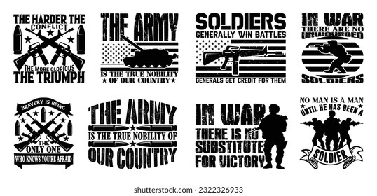 US Army T shirt Design Bundle, Quotes about US Army, Veteran T shirt, US Military typography T shirt design Collection