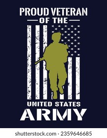 US. Army T shirt Design- Proud Soldier Of The US Military Vector