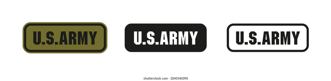 U.S. ARMY. Template. Vector Illustration. Emblem Military America. Logo Sign Symbol.