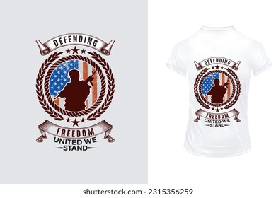 EE.UU. Diseño de camisetas del ejército - Orgulloso soldado de la plantilla de diseño de vectores militares de los Estados Unidos	