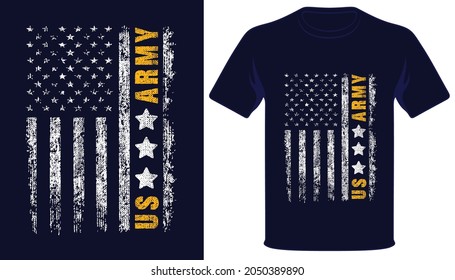 Us army usa grunge flag army tshirt design