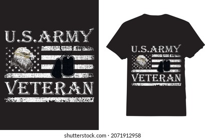 US Army Vietnam Veteran USA Flag T-Shrit 