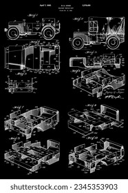 US Army1941 patent, US Army vehicle patent, showcasing  technical drawings and specifications.