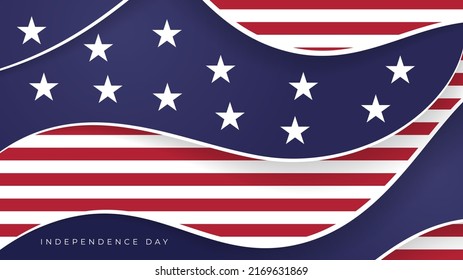 US background with US flag in abstract design for independence day design