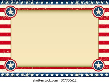 US background horizontal. An american background with a large empty frame for your publicity