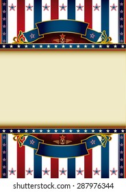 US background theme. A poster with a tricolor background and a large frame for your message