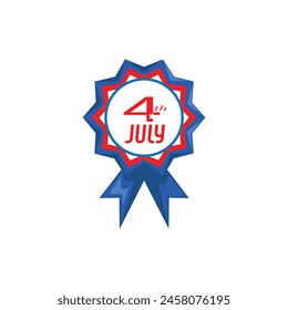 Us badge .4th of july.Independence Day .Design .red and Blue element.in white background  