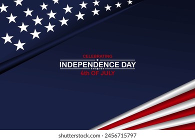 US banner template 4th of July independence day, President's Day Background Design, with USA flag, Poster, Greeting Card. Vector Illustration