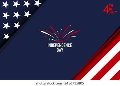 US banner template 4th of July independence day, President's Day Background Design, with USA flag, Poster, Greeting Card. Vector Illustration