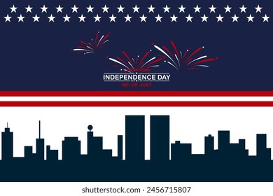 US banner template 4th of July independence day, President's Day Background Design, with USA flag, Poster, Greeting Card. Vector Illustration