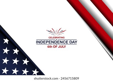 US banner template 4th of July independence day, President's Day Background Design, with USA flag, Poster, Greeting Card. Vector Illustration