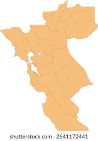 US Blank Northern California Megaregion with 22 counties
