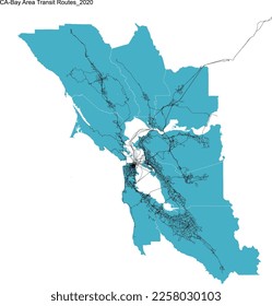 US CA Bay Area Transit Routes 2020