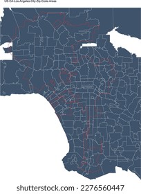 US CA Los Angeles city Zip Code Areas