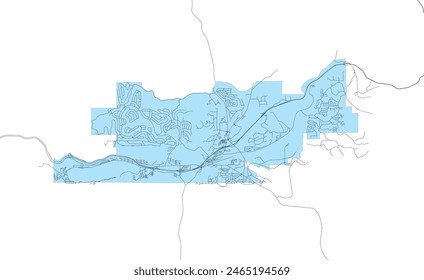 US CA State Nevada County Truckee City map with Roads