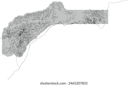 US CA State Nevada county map with Road Centerlines