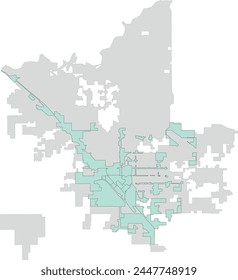 US California State Fresno City Map with Redevelopment Agency Areas Hub