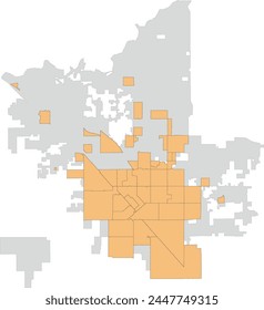 US California State Fresno City Map with Community Development Block Grant Areas
