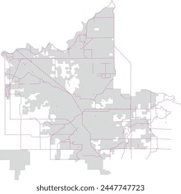 US California State Fresno County City Map with Paths and Trails