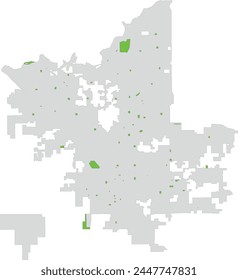 US California State Fresno County City Map with Parks