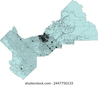 US California State Fresno County City Map with Census Block 2020