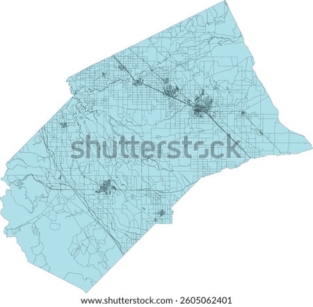 US California State Merced County Vector map of Census Block