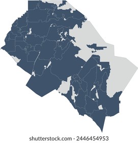 US California State Orange County Map with Social Characteristics for Cities