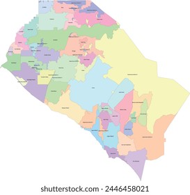 US California State Orange County Map with Cities Land Boundaries