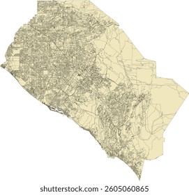 US California State Orange County Vector map of Census Block