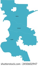 US California State Sacramento City Map with Planning Areas