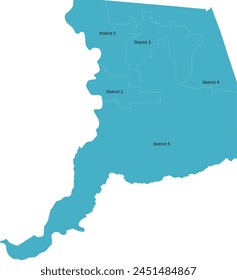 US California State Sacramento County Map with Supervisor Districts