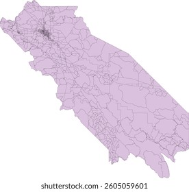 US California State San Benito County Vector map of Census Block