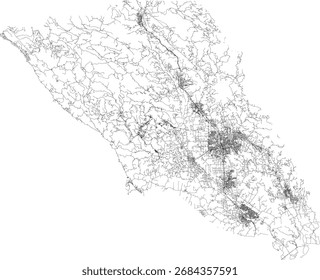 US California State Sonoma County Roads