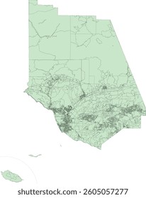 US California State Ventura County Vector map of Census Block