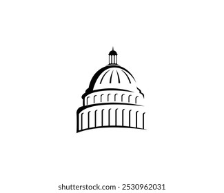 US Capitol dome vector logo black and white