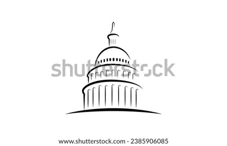 us capitol icon line stroke, capitol logo vector.