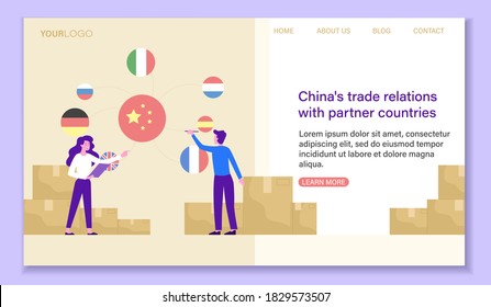 Concepto de relaciones comerciales entre China y los Estados Unidos