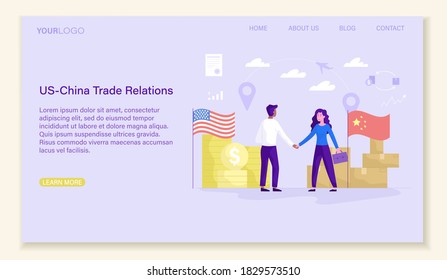 US China trade relations concept