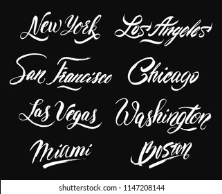 US cities handwritten set