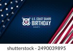 U.S. Coast Guard Birthday August 4 background vector illustration