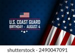 U.S. Coast Guard Birthday August 4 background vector illustration