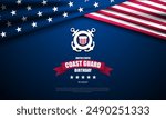 U.S. Coast Guard Birthday August 4 background vector illustration