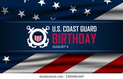 U.S. Coast Guard Birthday August 4 background vector illustration