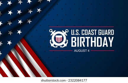 U.S. Coast Guard Birthday August 4 background vector illustration