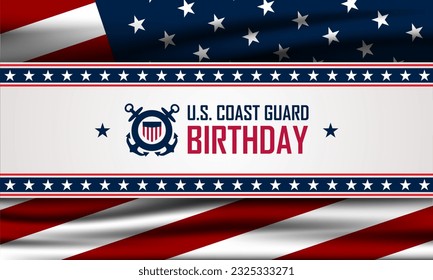 U.S. Coast Guard Birthday August 4 background vector illustration
