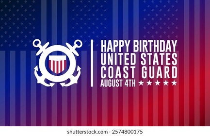 U.S. Coast Guard Birthday August 4 background vector illustration